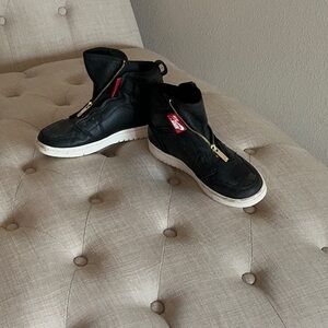 Jordan Black High-Top Sneakers with White Sole